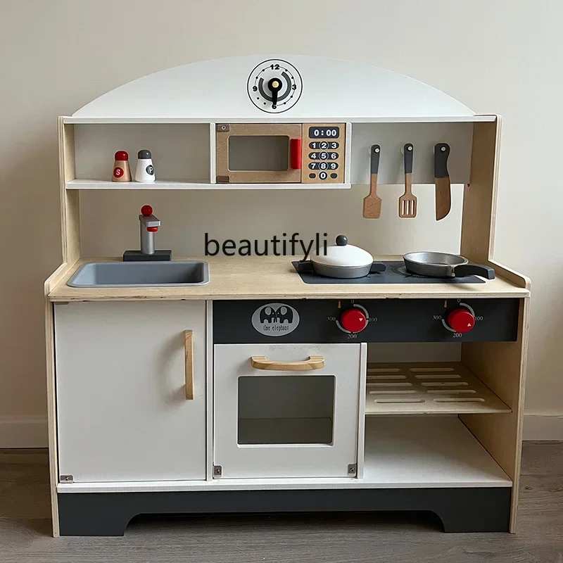 

Baby Doll Children's Refrigerator Wooden Wood Simulation Mini Set