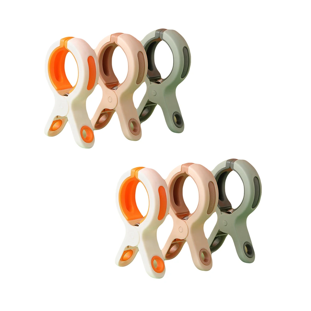 

6pcs Windproof Clothespins Heavy Duty Plastic Clips Large Objects Strong Grip Non Slip Serrated Design Metal Spring PP