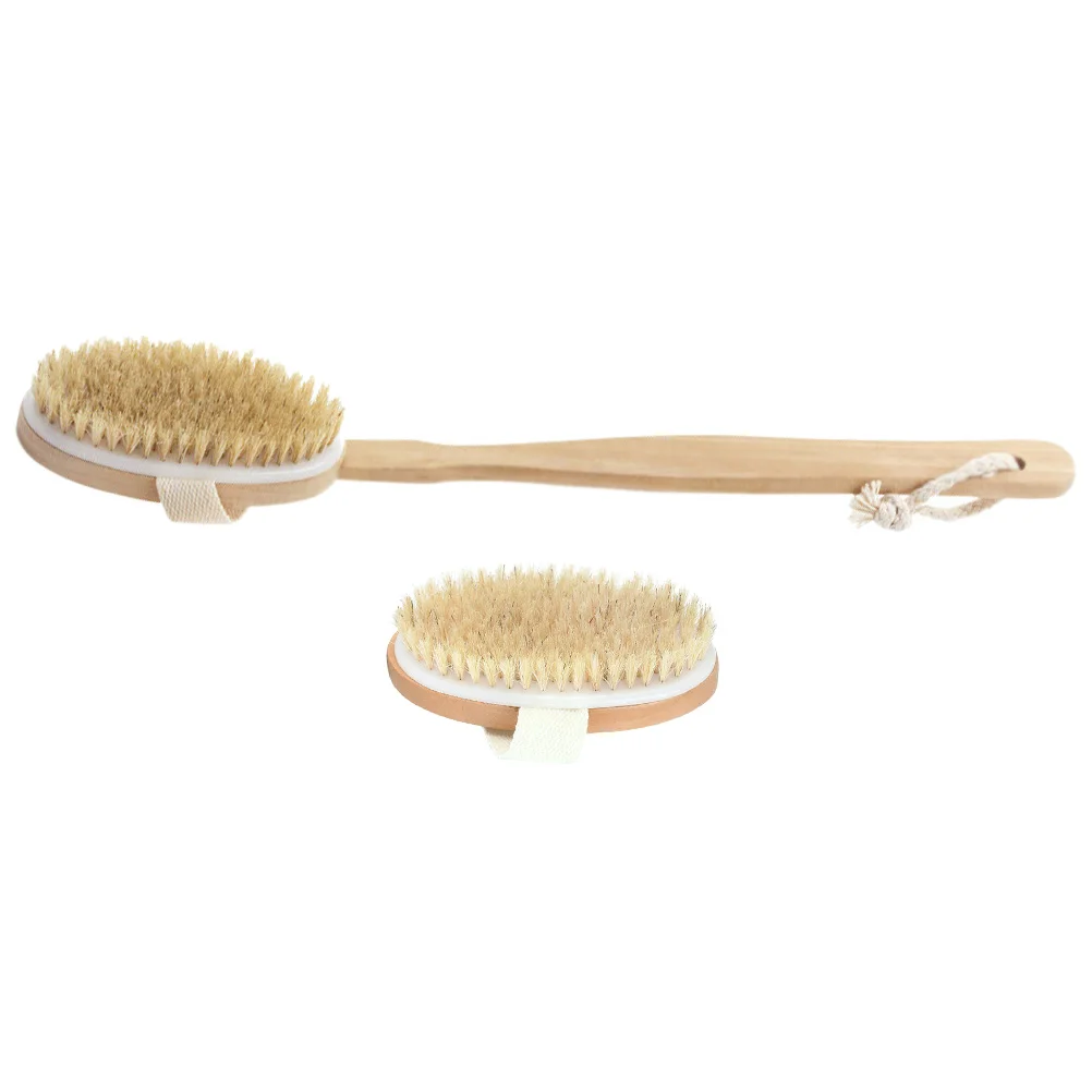 

2 Pcs Bath Brush Body Scrubber Soft Bristles Back Brush H held Shower Cleansing Tool Home Bathing Brushes Portable Cleaning