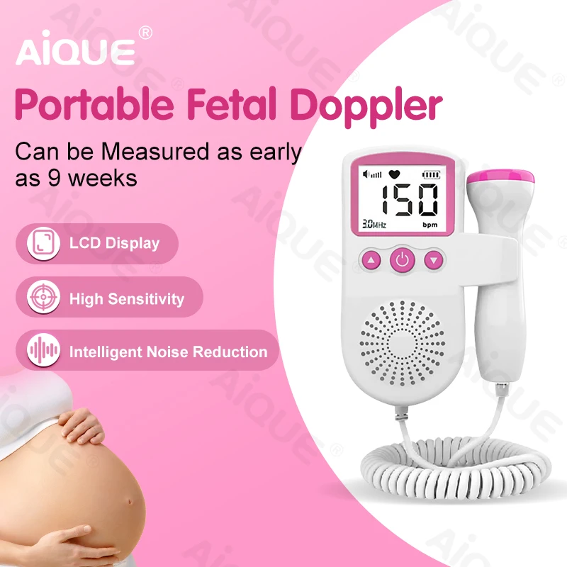 Tragbare Ultraschall Doppler Fetal Schwangerschaft Elektronische Monitor Für Baby Schwangere Frauen Kostenloser Versand