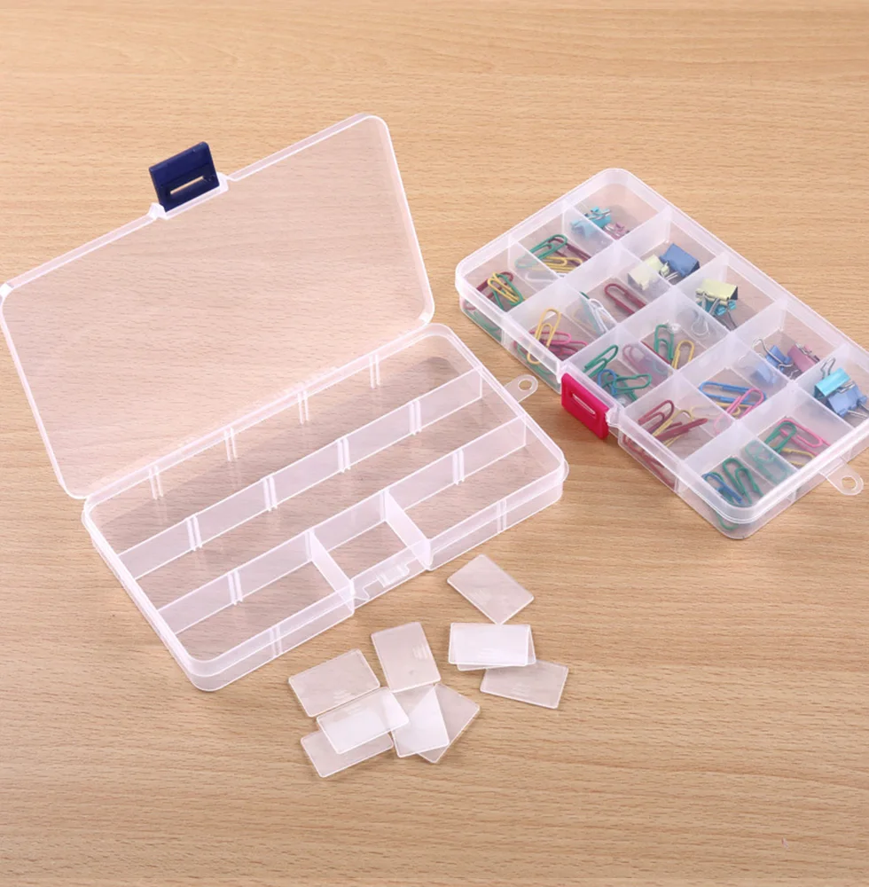 New 15 Slots Cells Colorful Portable Jewelry Tool Storage Box Electronic Parts Screw Beads Organizer Plastic BOX 171*98*mm