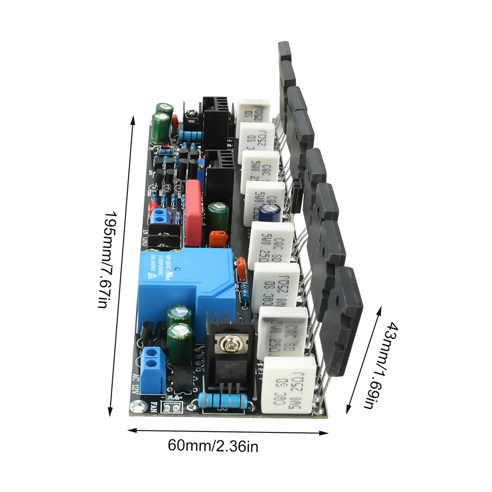 400W Post Amplifier Board Monaural Power Amplifier with A1943/C5200 High-Power Tube Single Channel 400W Audio Amplifier for DIY