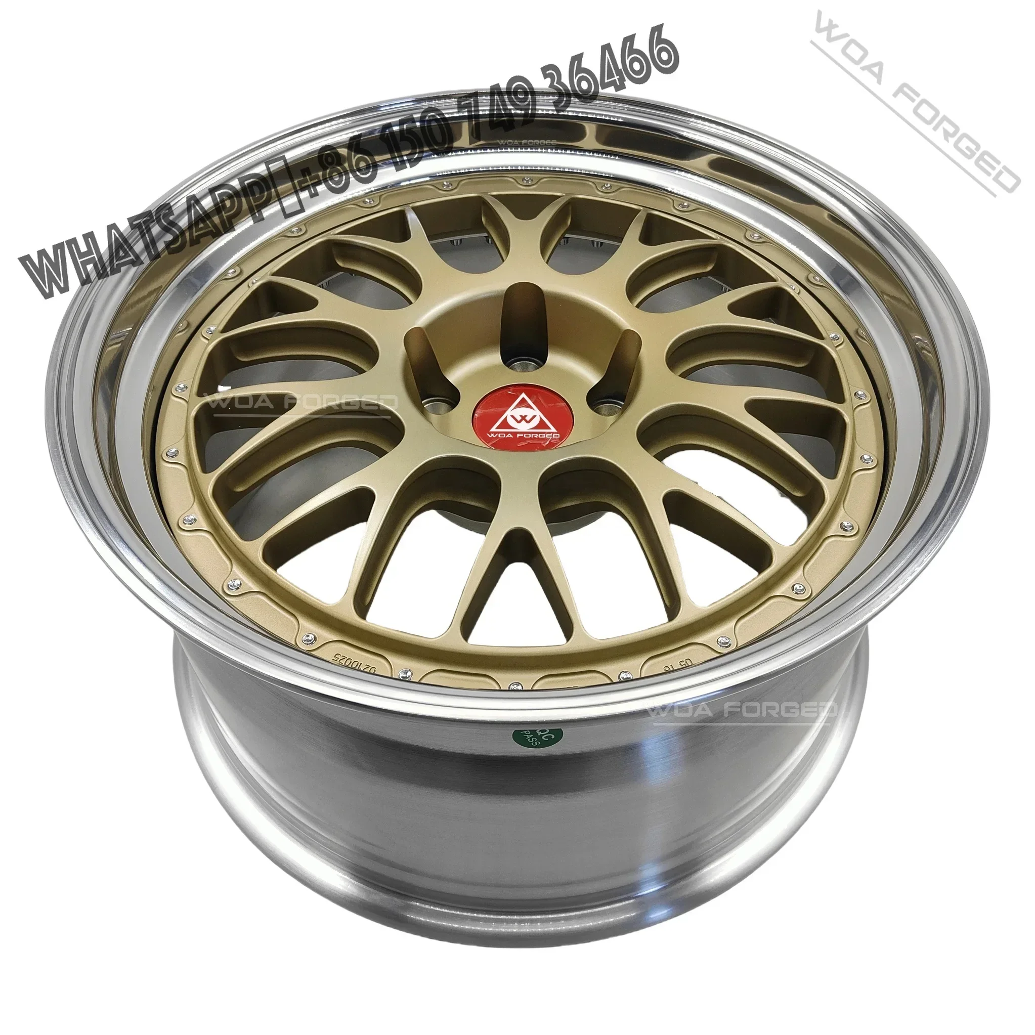 6061-T6 DOT Golden  Forged 2 Piece Wheels E88   Polished Rim Aluminum Customized Lightweight Wheel 18 19 20 21 22 Inch for BS E8