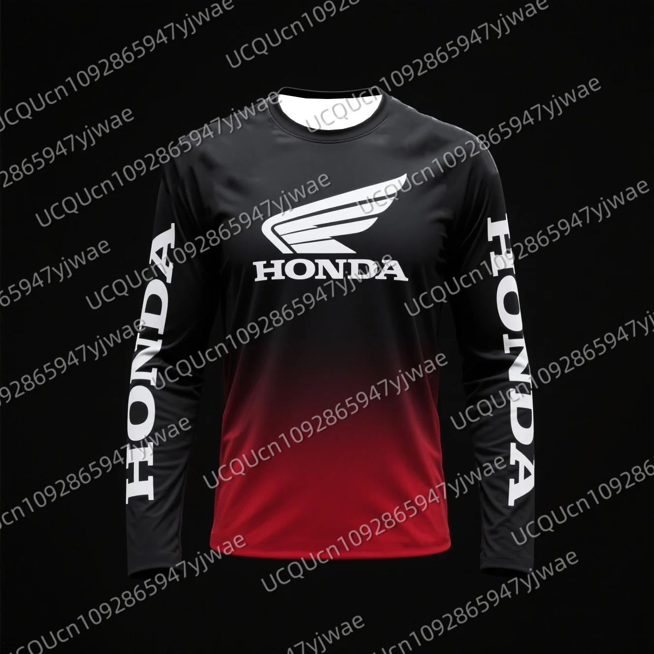 الربيع والخريف دراجة نارية ركوب تي شيرت التجفيف السريع تنفس طويلة الأكمام للرجال والنساء هوندا ركوب قمم تي شيرت