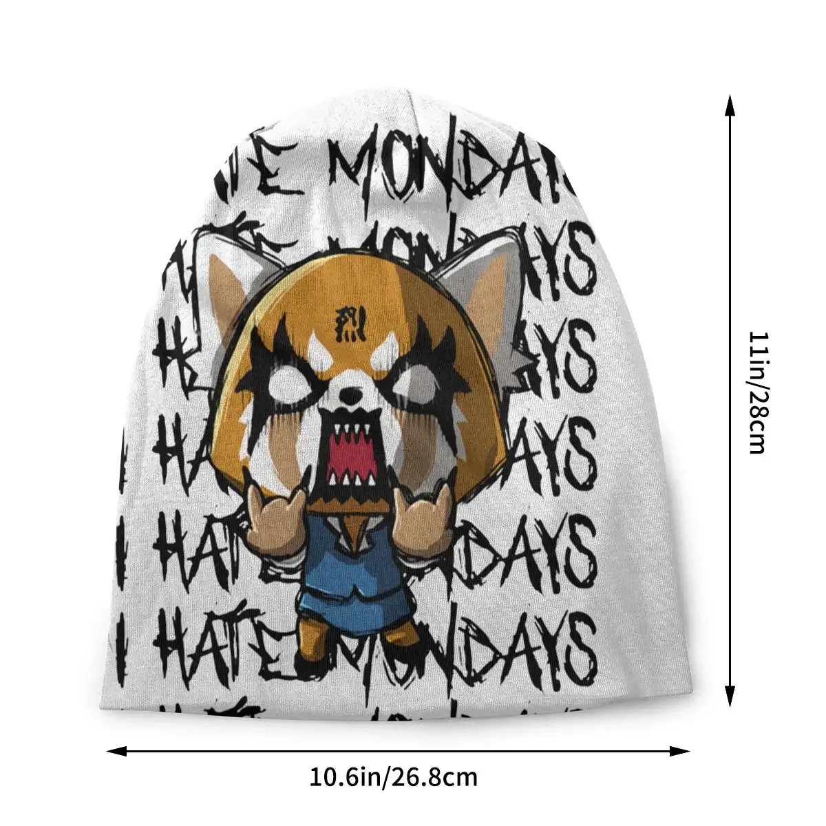 Aggretsuko Aggressive Retsuko I Hate Monday Bonnet Hat Knitting Hats Skullies Beanies Hats Autumn Winter Warm Head Wrap Caps