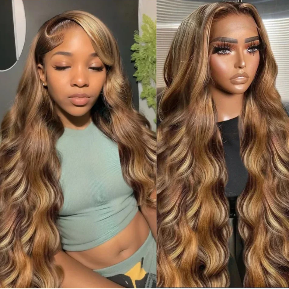 

Выделите Ombre Объемная волна Парик фронта шнурка Человеческие волосы Предварительно выщипанные 13x6 13x4 Прозрачные кружевные фронтальные парики Светлые цветные парики