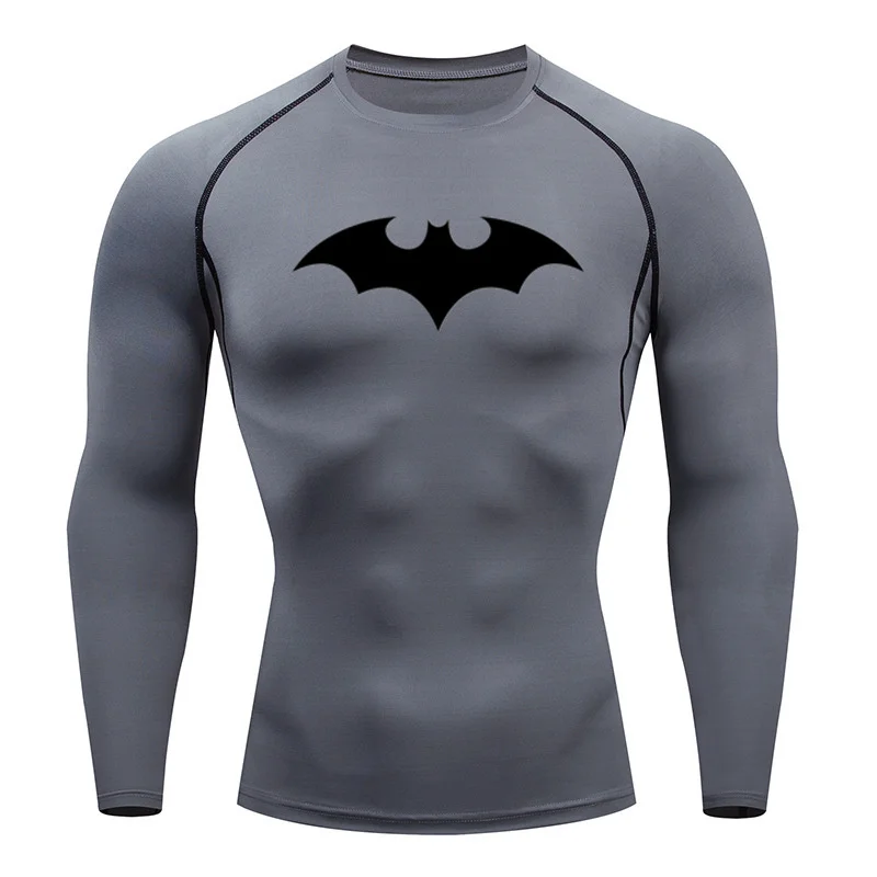 Top Sports Running shirt Men's T-shirt Fitness Quick Dry work out Gym Tights Muscle shirt Compression MMA Long Sleeve T-shirt