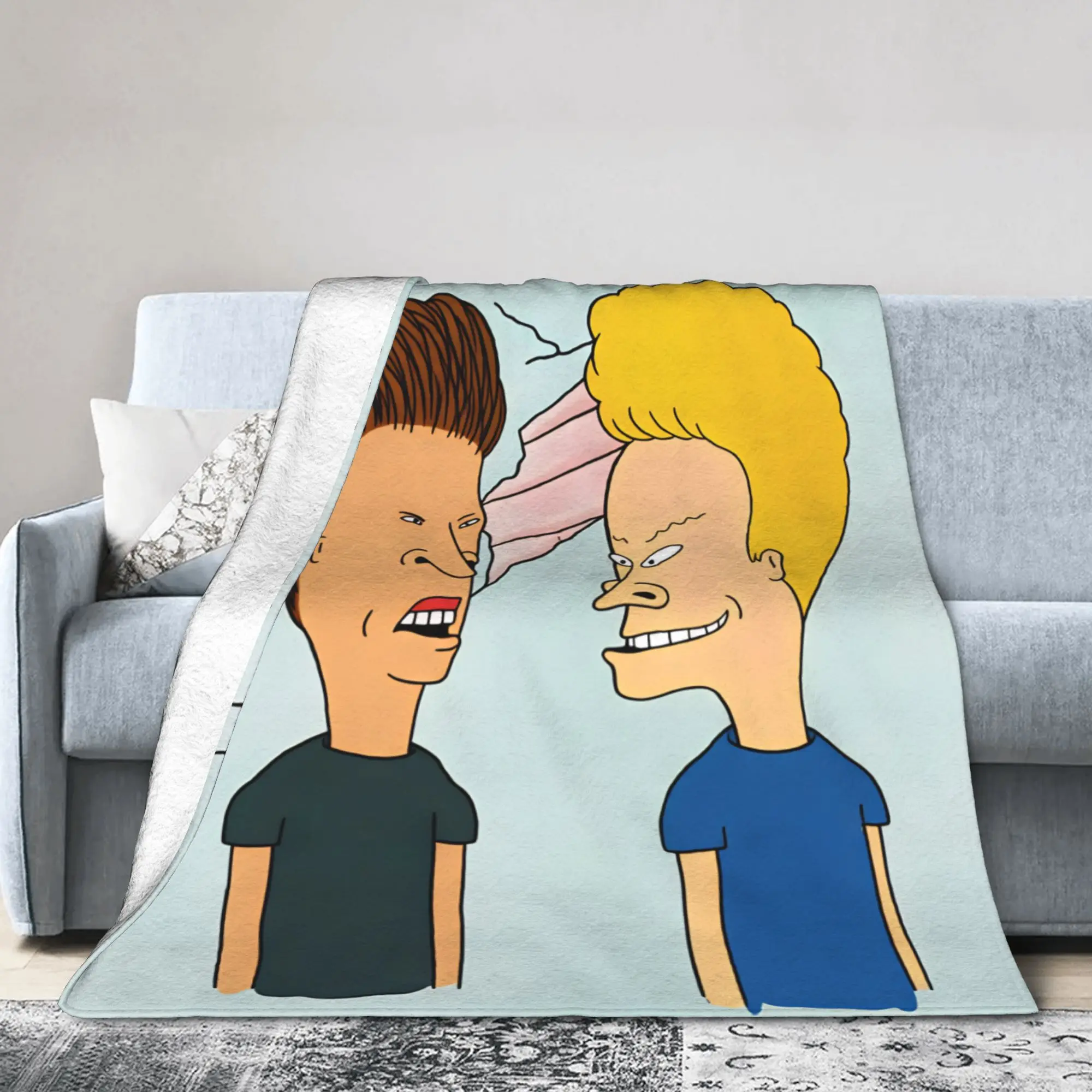 Beavis And Butt Head Angry Portrait Blanket Decorative Flannel Bedding Throws For Bedroom Warm Customized Quality Bedspread