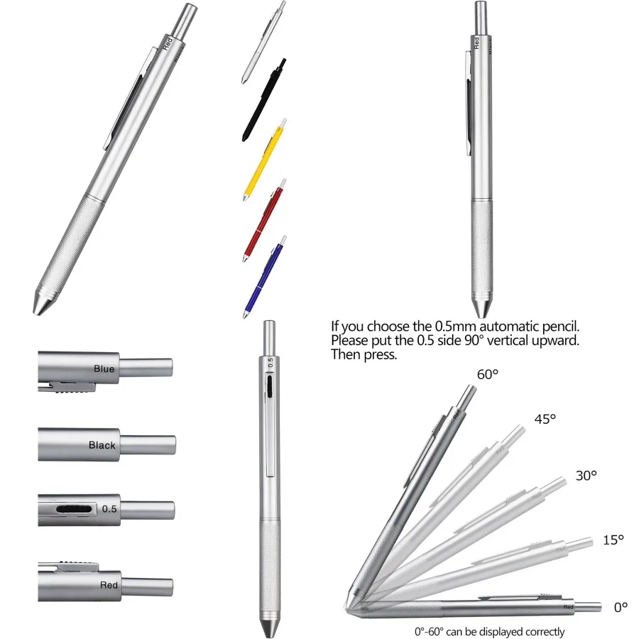

Многоцветная ручка DUNBONG 4 в 1 с металлическим корпусом для офиса и школы. Механический карандаш 0,5 мм. Красная шариковая ручка B.