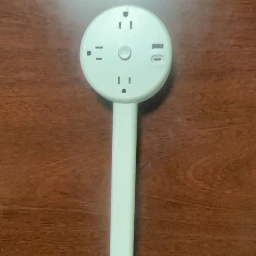 EU Plug Wall Socket Extender Extendable Electrical Outlet Power Adapter for behind Couch Nightstand Desk Home Use