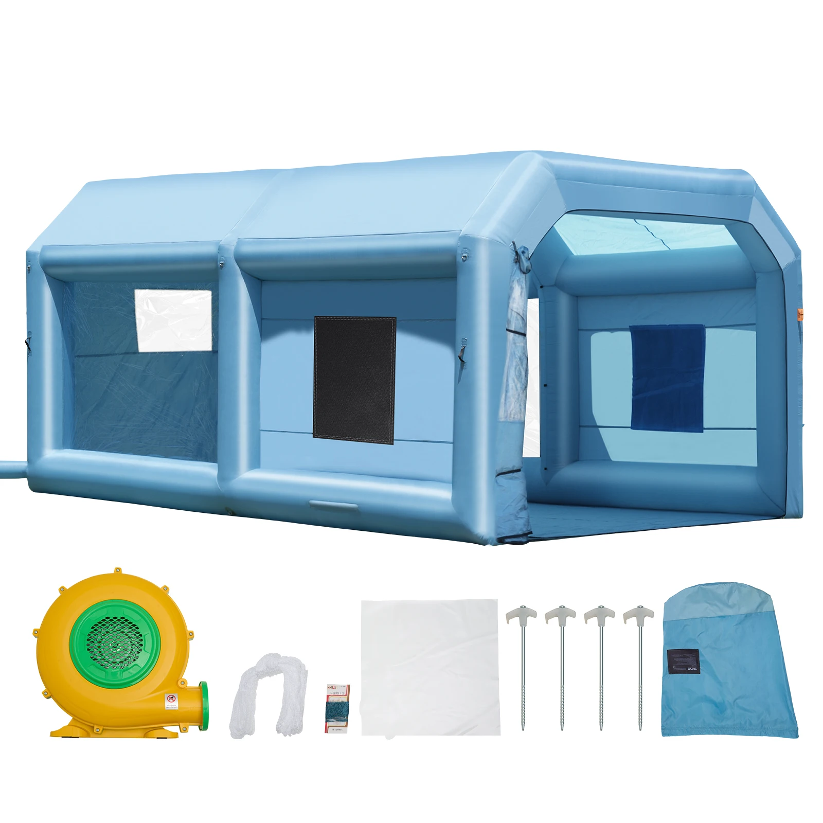 SucceBuy Opblaasbare Spuitcabine met Krachtige Blowers en Luchtfiltersysteem, Draagbare Autospuitcabine - afbeelding 2