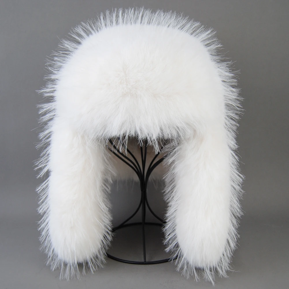 Hot High-end Luxury Artificial Hat Unisex False Raccoon Fur Hat Lei Feng Cap Ear Cap Real False Fur Hat 100% Top False Hat