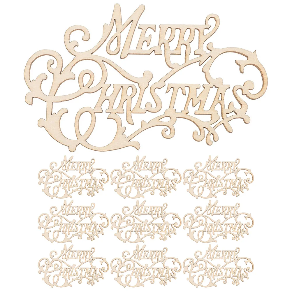 

10 Pcs Wooden Christmas Ornaments Handing Sign Wreaths Signs Lightweight Outdoor Decoration Craft Decorations Unfinished