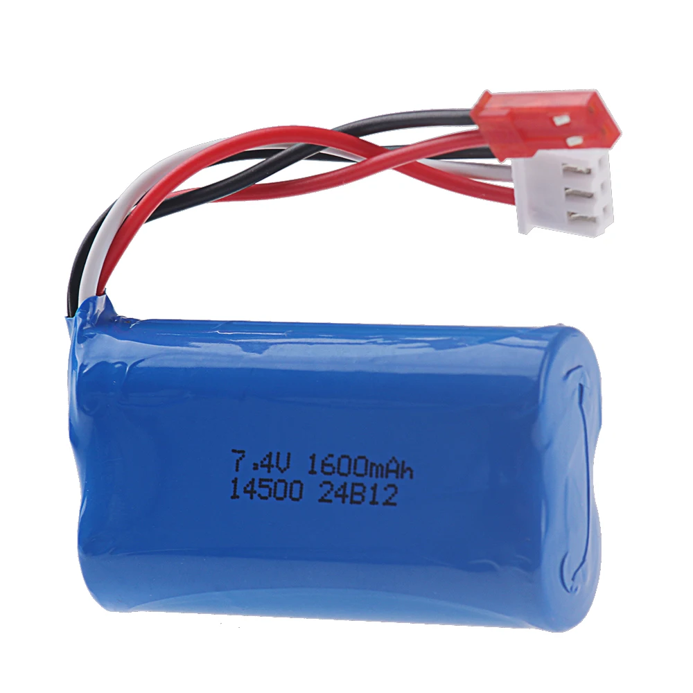 7.4V Battery For Wltoys WL917 RC Boat 2S 14500 7.4V 1600mAh For Syma F1 FX059 RC aircraft FT007 RC Boat Toys Parts vs 1200mah