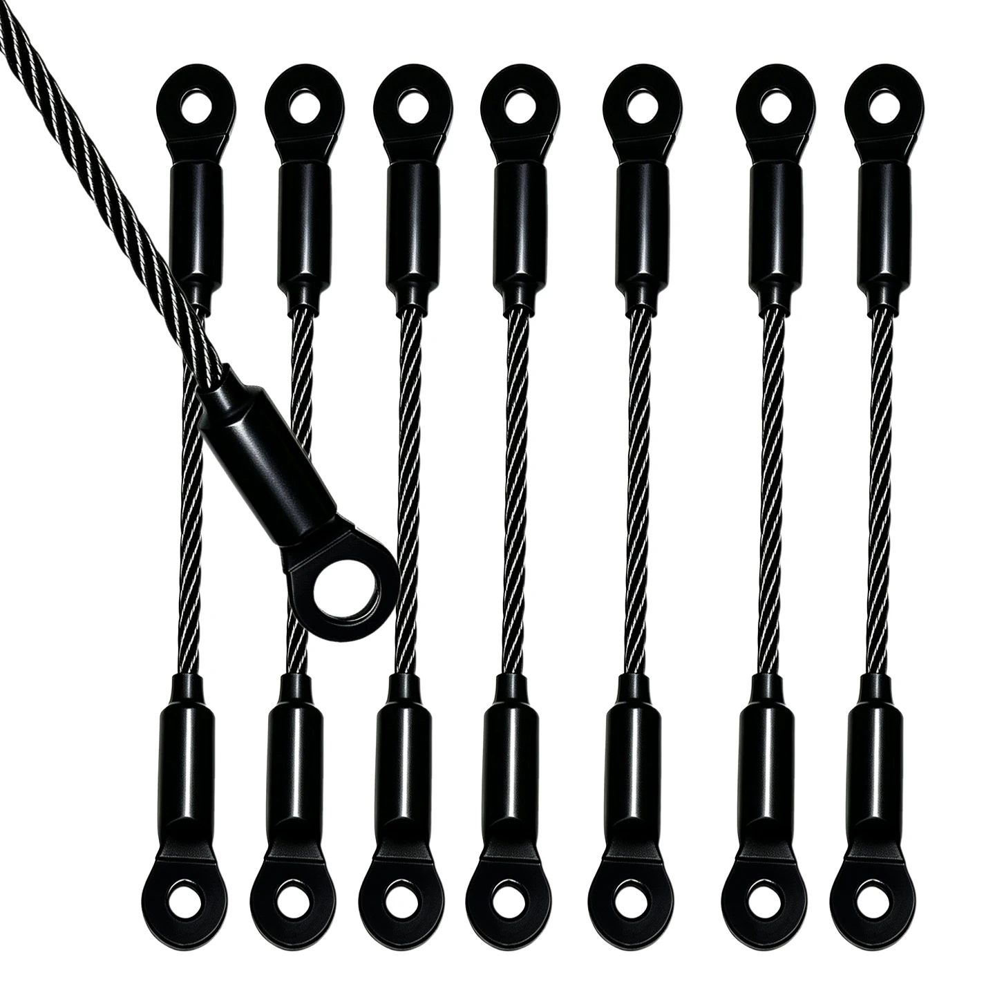 4PCS 3mm Stainless Steel Cable Safety Rope with Stainless Steel Eye End for Rope Fixation and Hanging Safety Rope