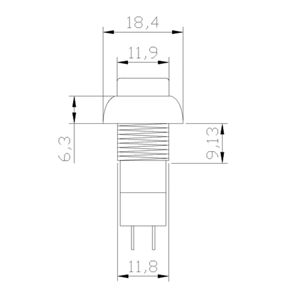 5PCS PBS-11A PBS-11B 12mm self-locking / Self-Recovery Plastic Push Button Switch momentary 3A 250V AC 2PIN 6 Color