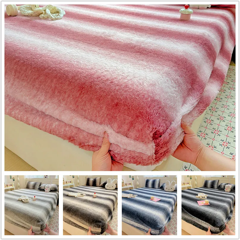 

1pc Warm Fitted Sheet Queen/King Size Bedsheet Girls Boys Room Bed Cover ropa de cama Simple Style Bed Linen (No Pillowcase)