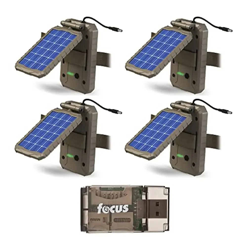 

Комплект литиевых солнечных панелей, 4 шт., с устройством чтения карт, USB 2,0, 1000 мАч, уровень батареи, светодиодный кабель, 10 футов, всепогодная конструкция