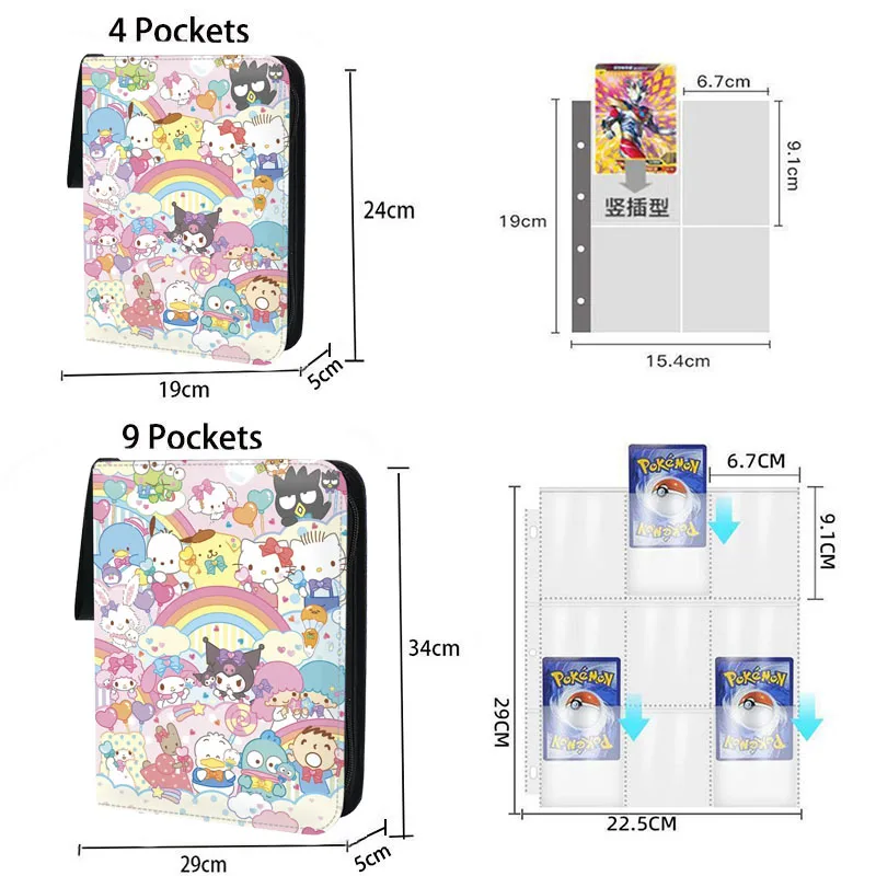 Sanrio Cards Binder 4/9 Pocket Trading Card Holder Collector Anime Card Album with 50 inner Pages Zipper Holder Up to 900 Cards - AliExpress Sanrio Cards Binder 4/9 Pocket Trading Card Holder Collector Anime Card Album with 50 inner Pages Zipper Holder Up to 900 Cards - AliExpress