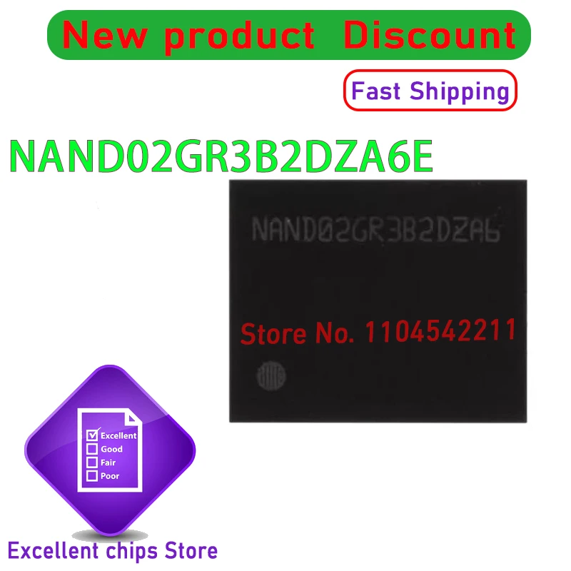 1 قطعة ~ 10 قطعة/الوحدة NAND02GR3B2DZA6E NAND02GR3B2DZA6 بغا جديد الأصلي حقيقية Ic