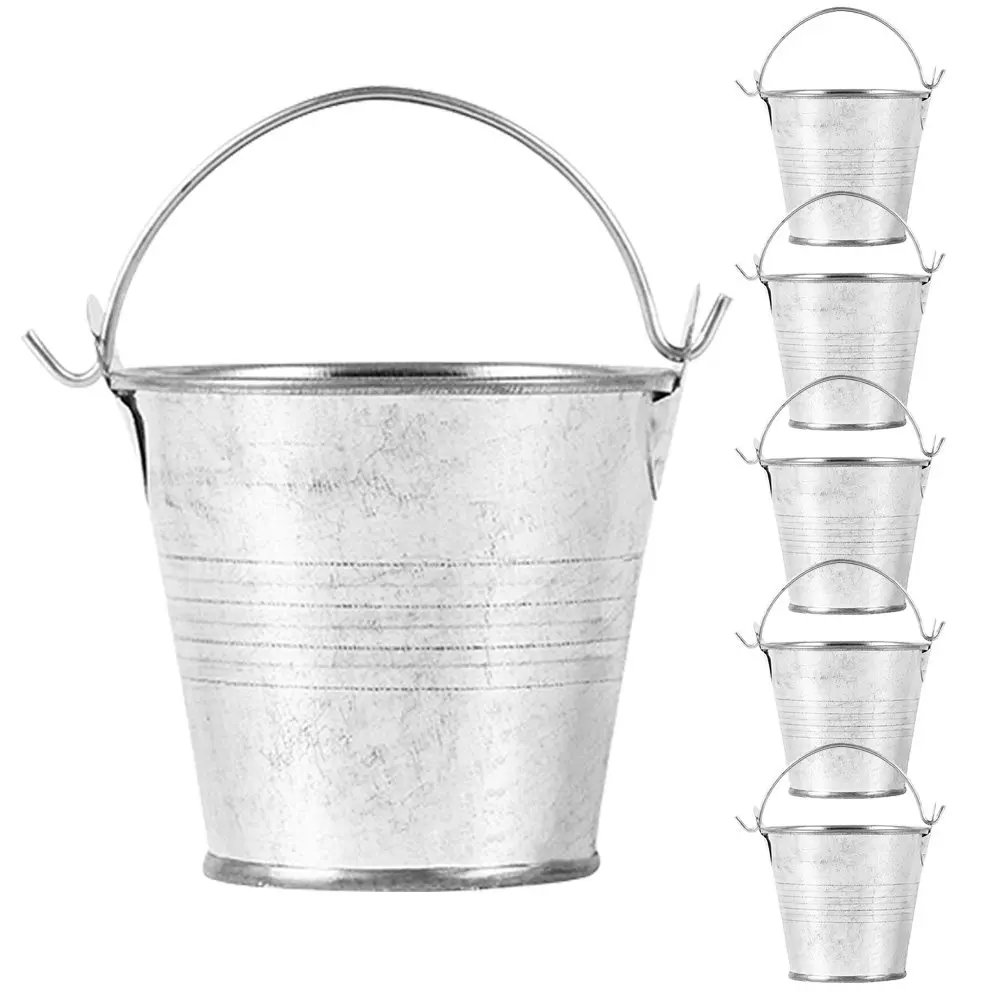 Small Metal Pails 6 Pack Iron Buckets with Handles for Flowers Succulents Candy Snacks and Party Decor