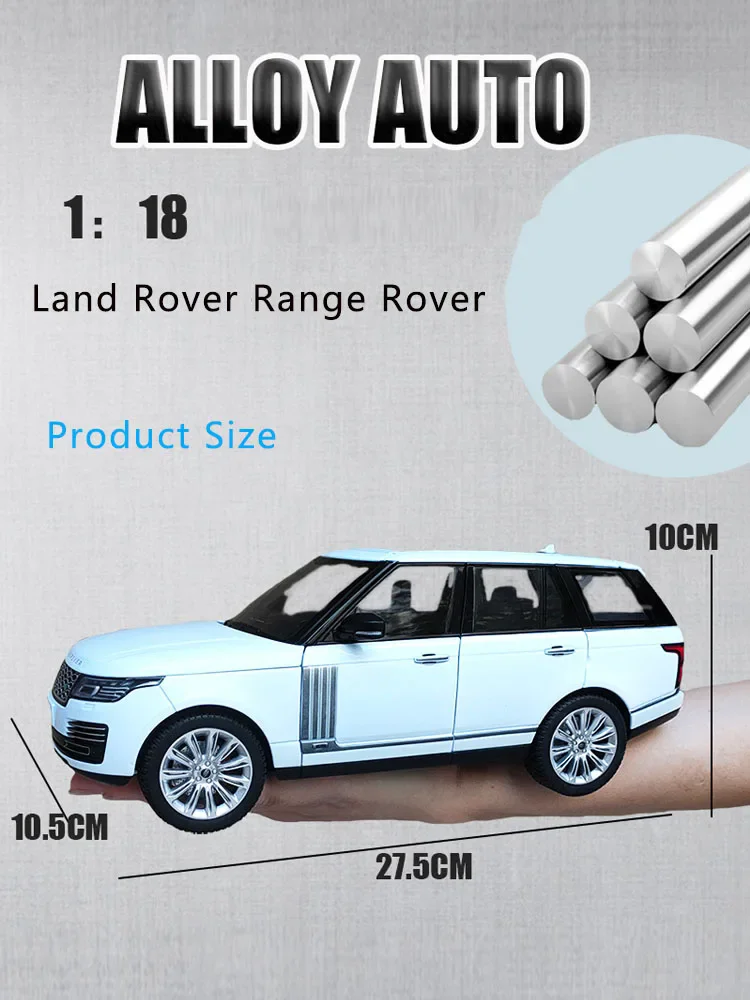 1:18 simulação grande land rover range rover liga modelo de carro som e luz puxar para trás carro de brinquedo meninos coleção decoração presente