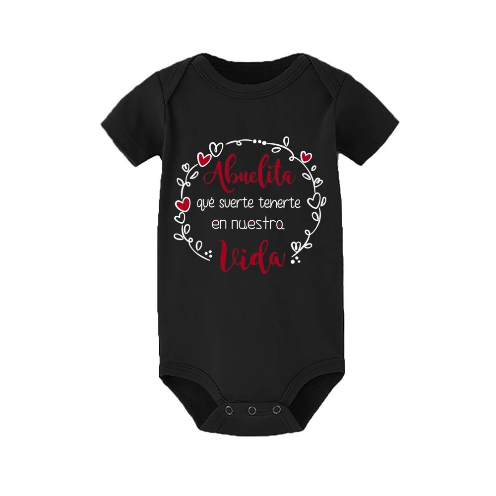 Grandma It\'s Fortunate That You\'re in Our Lives Baby Romper Short Sleeve Bodysuit Casual Comfort Jumpsuit Newborn Summer Clothes