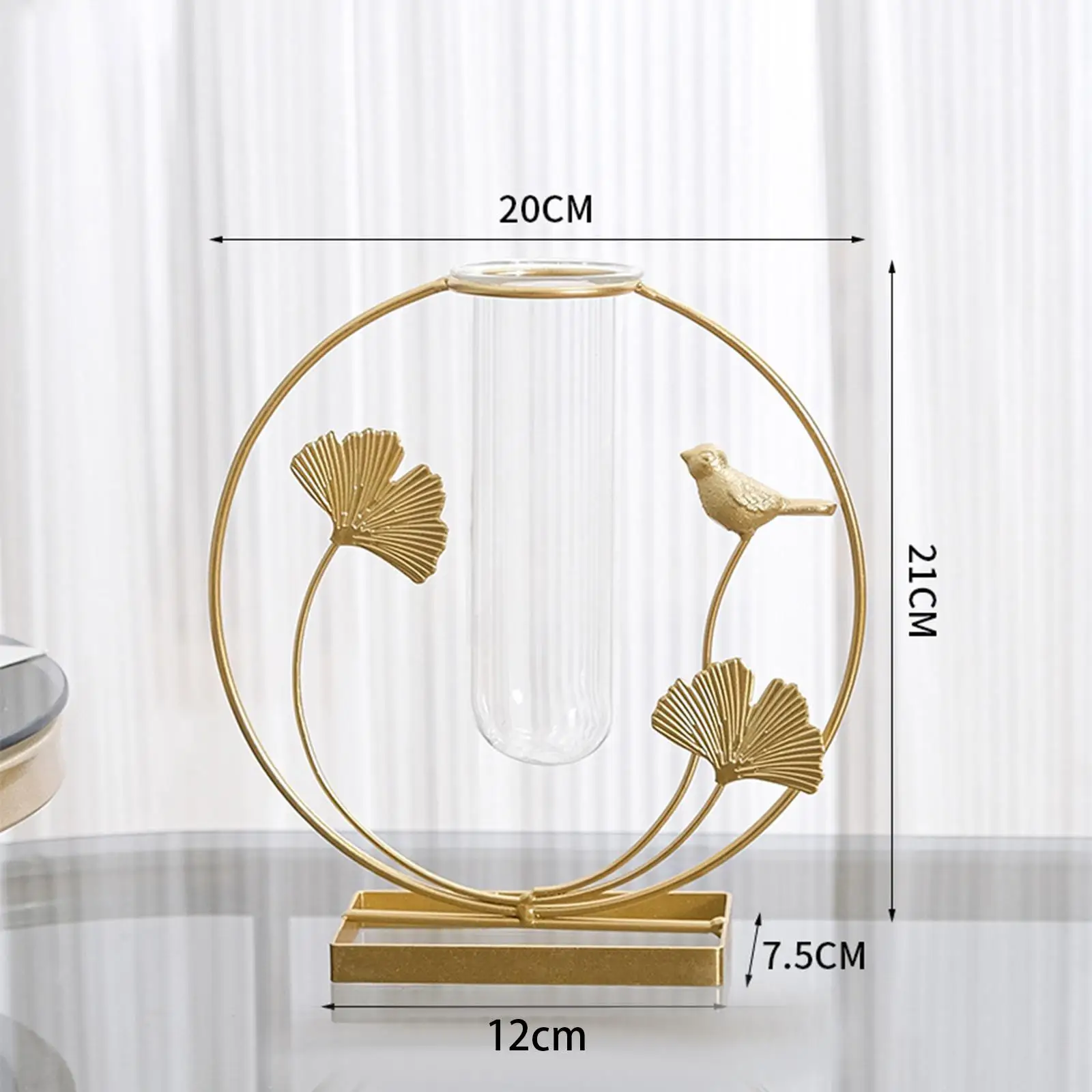 Iron Flower Vase Decorative Dried Flower Test Tubes Vase Flower Arrangement Hydroponic Flower Indoor Container Decoration