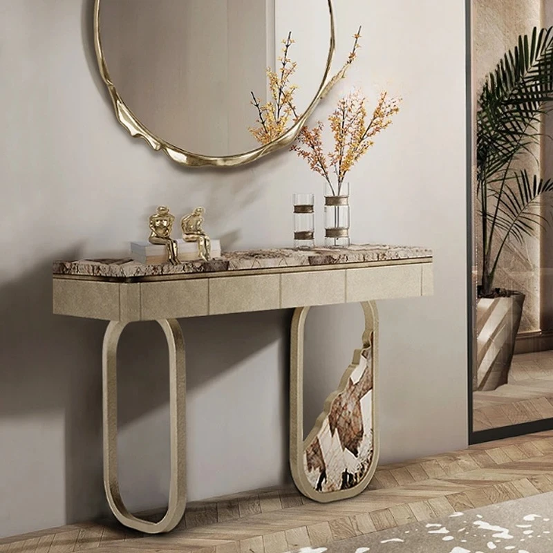 A  Modern light luxury porch cabinet Italian living room small apartment household locker porch cabinet