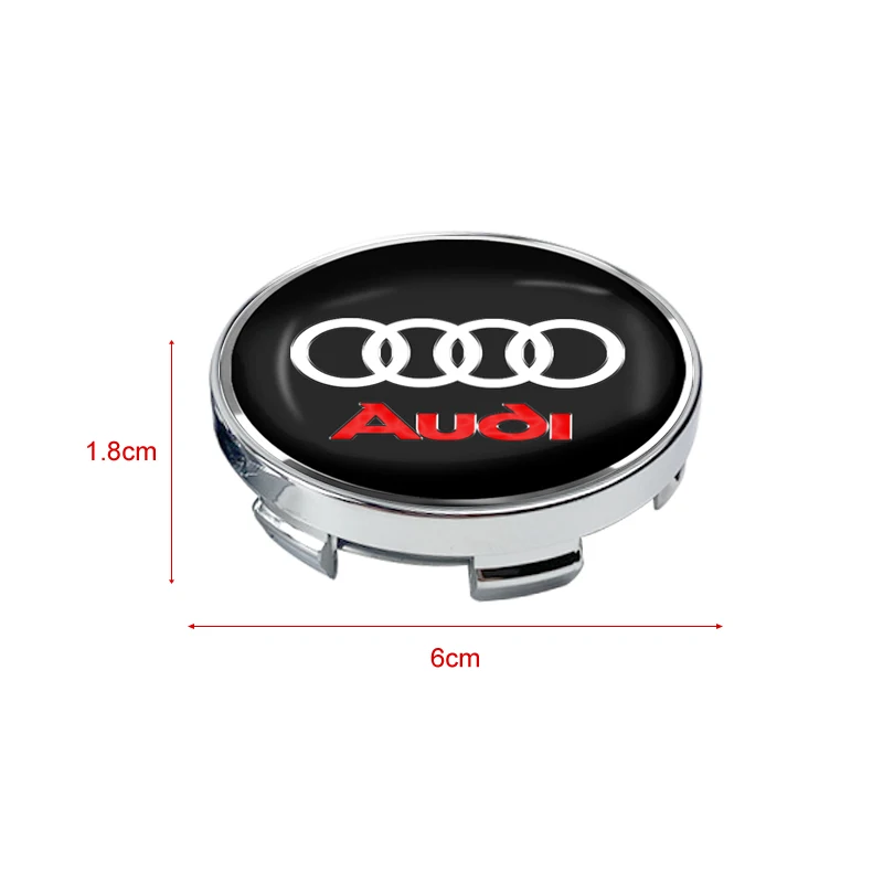 4pcs 56/60mm Car Wheel Center Hub Cap Badge Emblem Decal Wheel Sticker For Audi A4 A3 A5 A6 A7 A8 Q3 Q5 Q7 Q8 B5 B6 B7 B8 B9 Q7