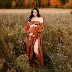 Vestido largo bohemio de algodón para embarazo y sesión maternidad