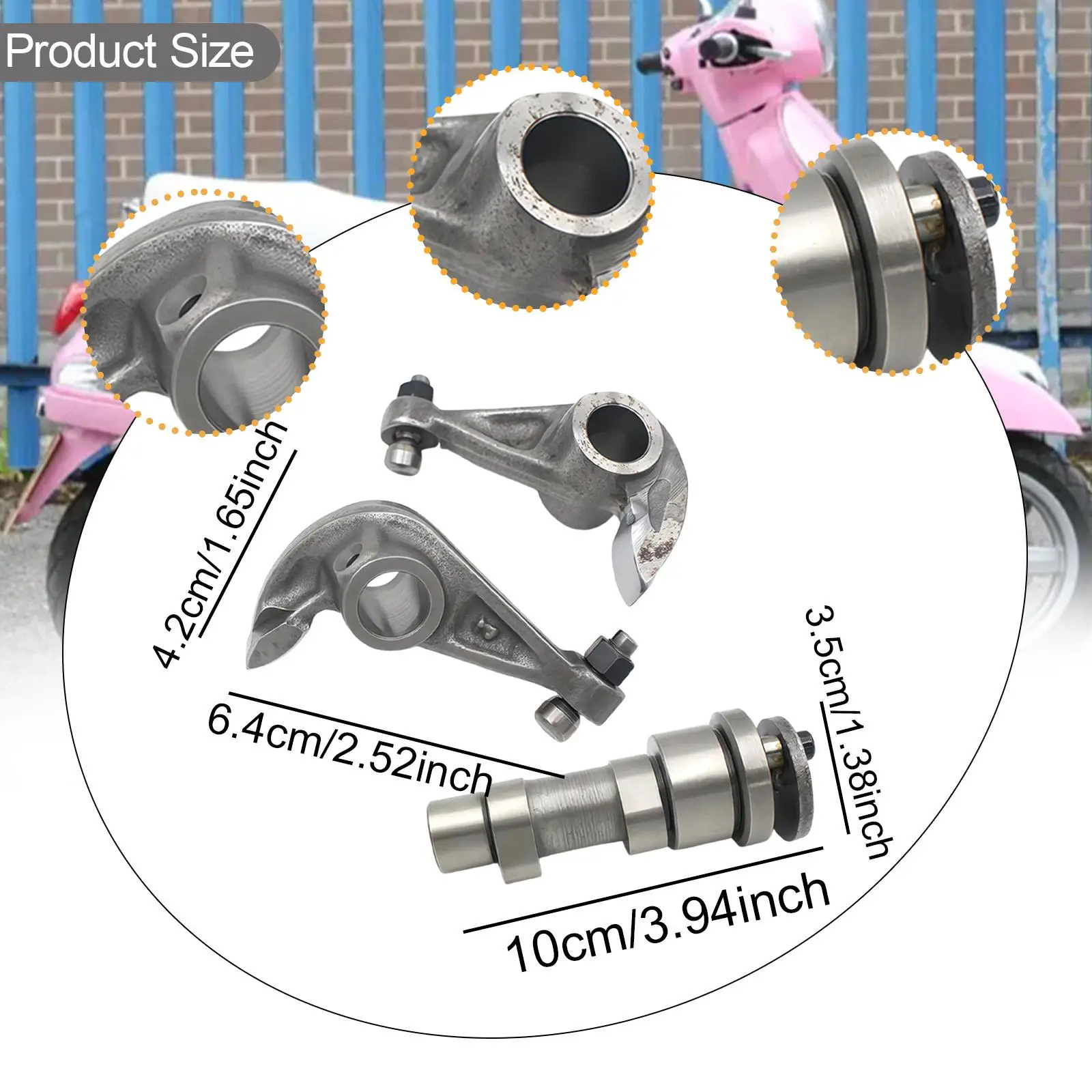 قسط الصلب دراجة نارية عمود الحدبات كام رمح وذراع الروك مجموعة موثوقية عالية لفيسبا LX 125 150 2005 2006 #6