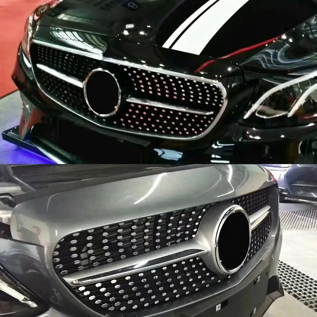 Accessori centrali di ingresso per Mercedes Benz classe C W205 C205 2019-22 C180 C200 C260 Stelle Stile Griglia anteriore Griglia paraurti Griglia
