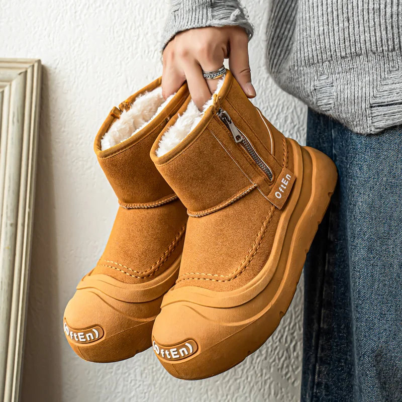 

Winter New Style Snow Boots, Warm and Cozy Men's Thick-soled Cotton Shoes, Anti-slip and Durable Outdoor Boots