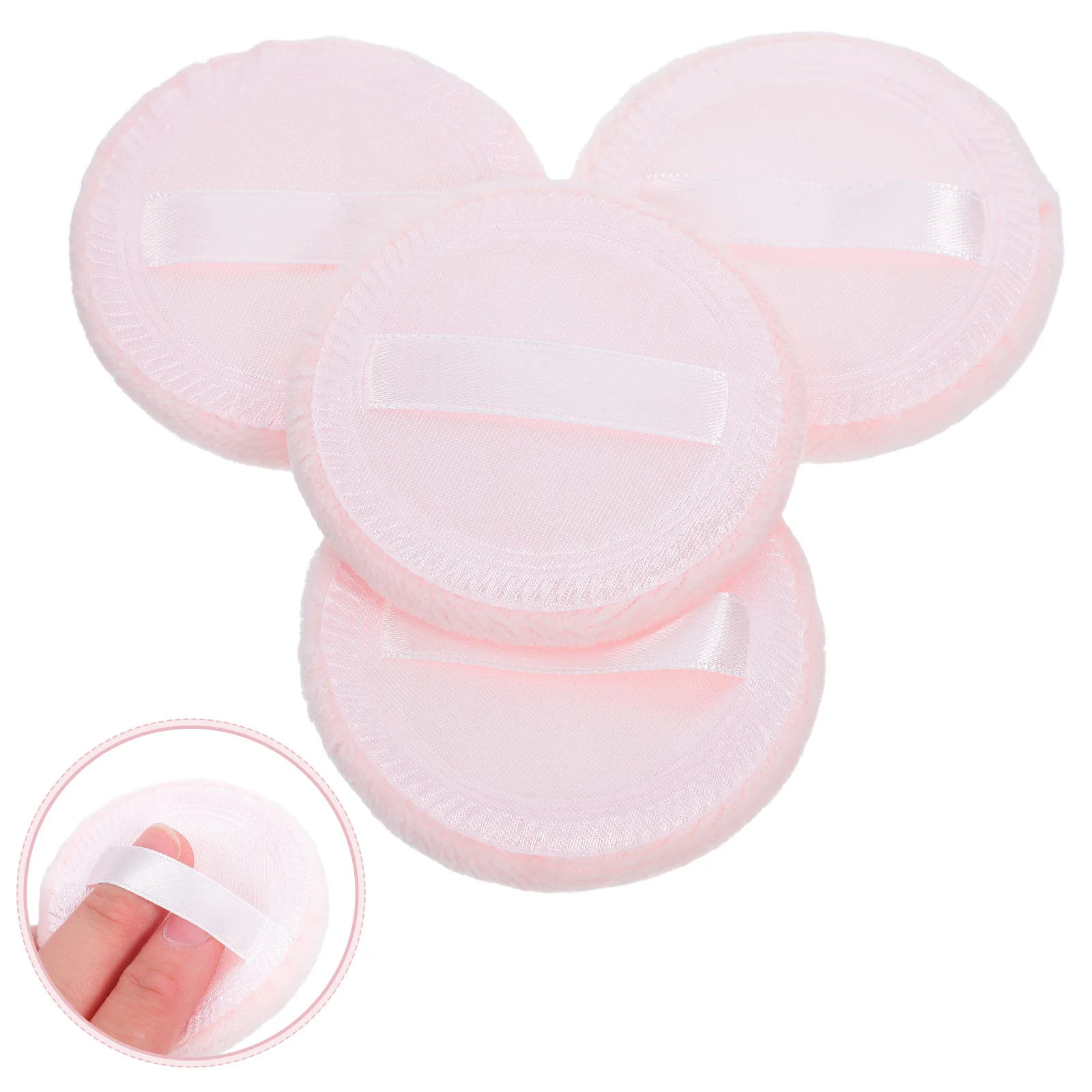 

4pcs Round Powder Makeup Sponge Non-Fluorescent Foundation Applicator Smooth Blending Loose Powder Puff Beauty