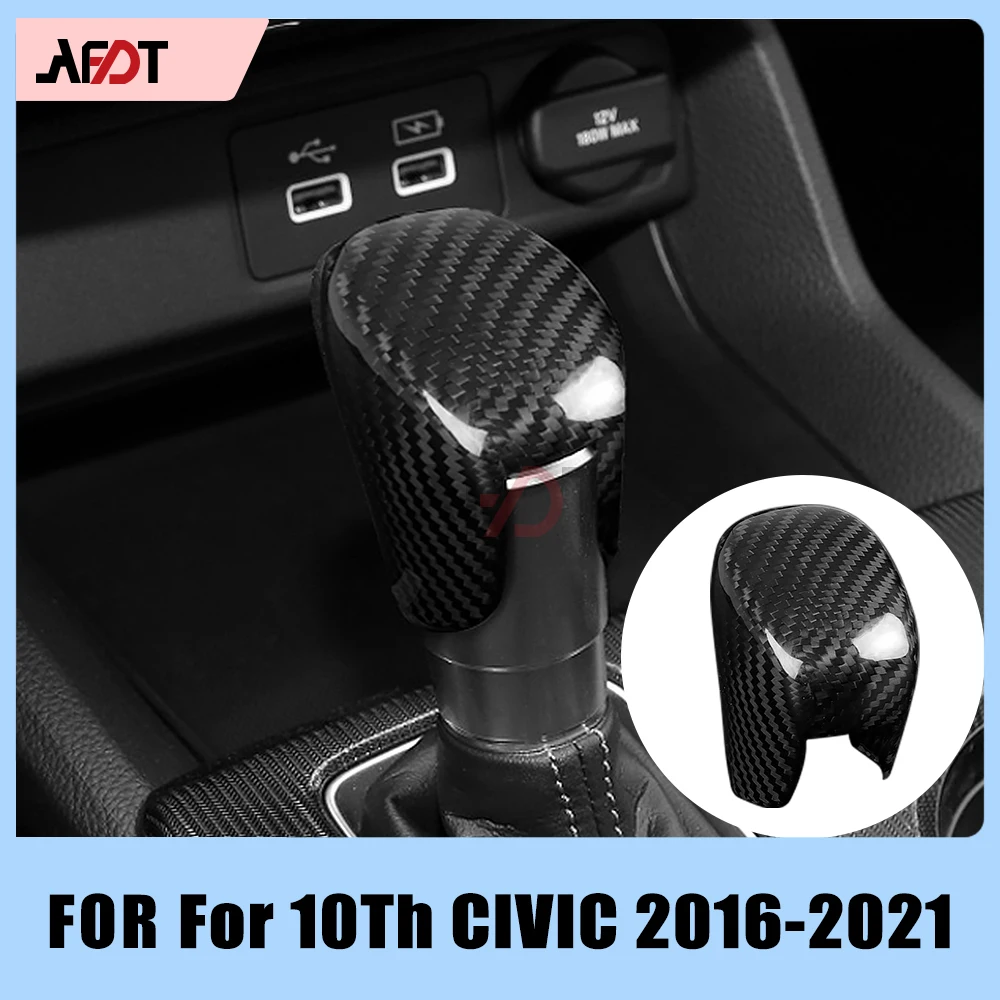 

Carbon Fiber Car Interior Gear Shift Knob Cover Trim Sticker For Honda Civic 10th 11th Gen 2018-2023