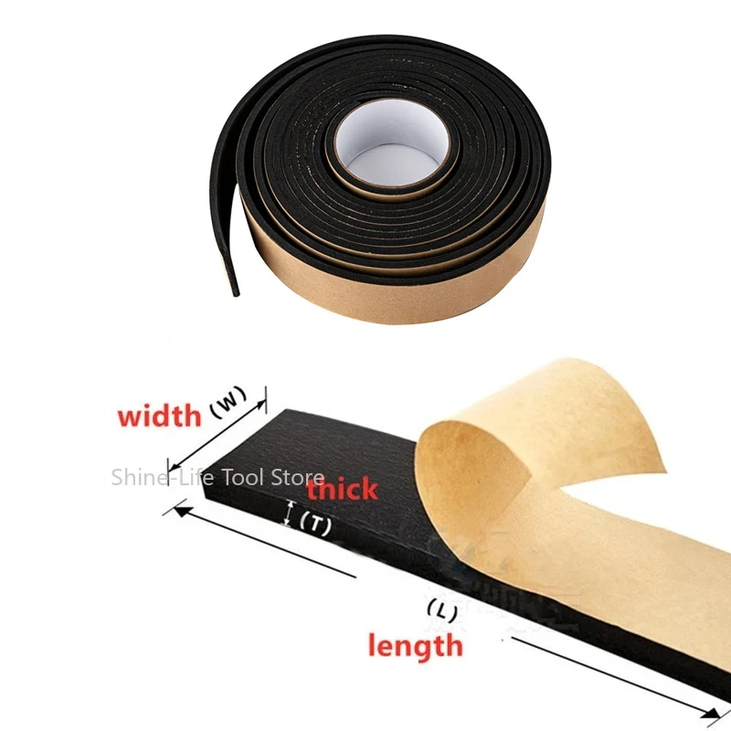 Rubber Self Adhesive Sponge Seal Strip Width 10~50mm EPDM Self-adhesive Foam Strip Thick 1~6mm