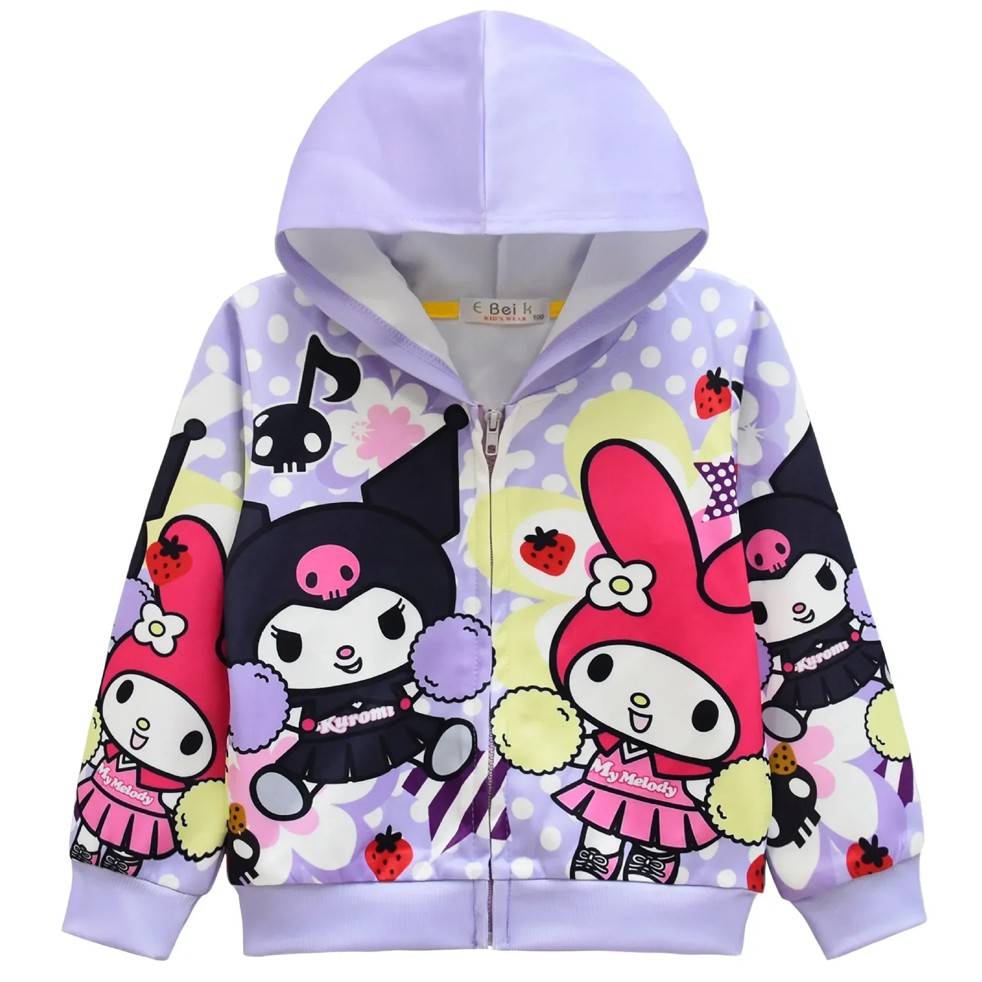 

hello kitty Cartoon coat Kid Kuromi Sweater Sanrio children Hooded Jacket fashion spring autumn girl Sweater 4 to 9 years old