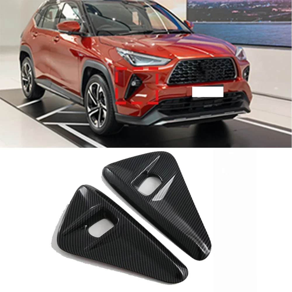 

Carbon Fiber Front Drving Bumper Fog Lights Cover Trim For Toyota Yaris Cross Car Accessories 2023 2024 2Pcs