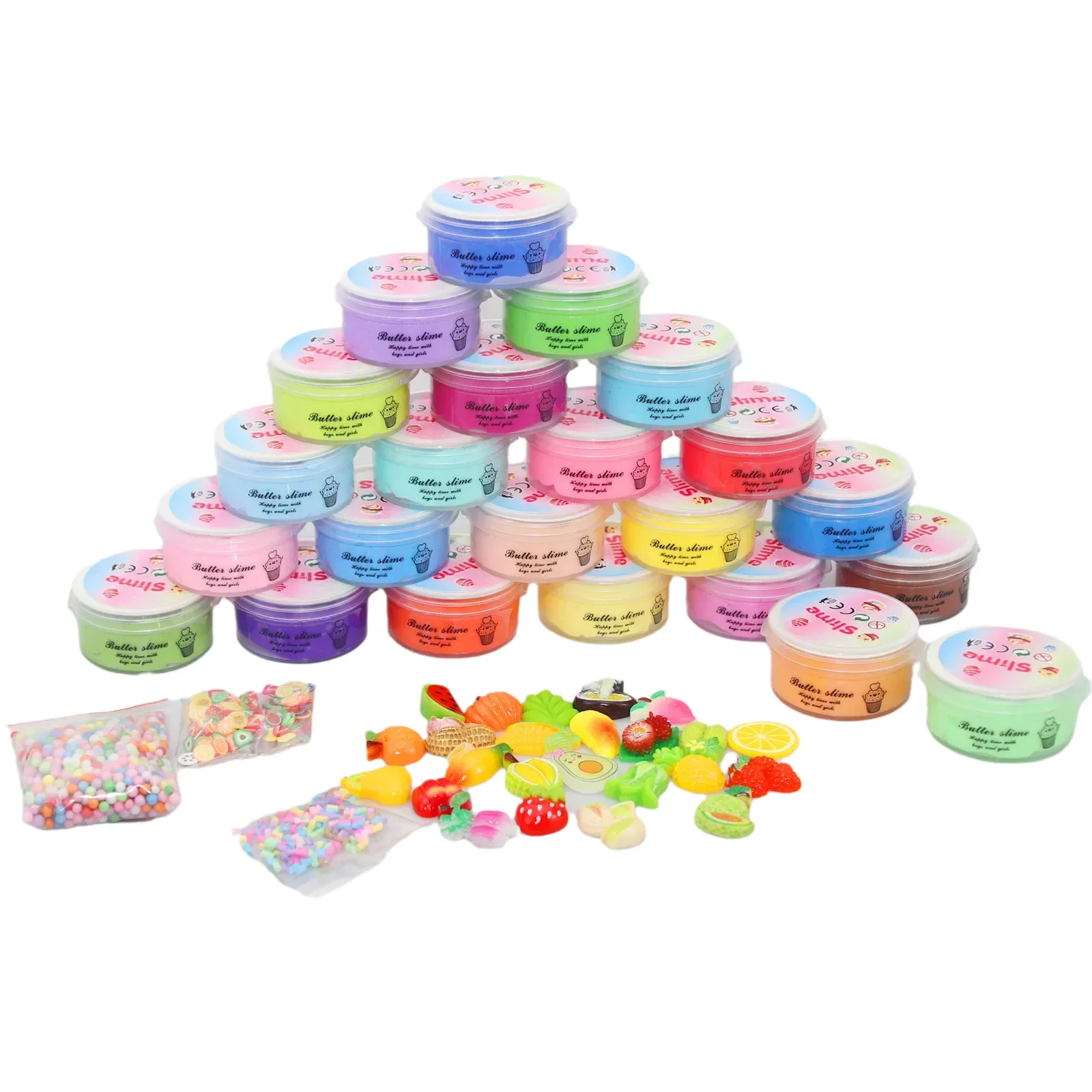 Slimes-Esponjoso gigante Baratos para niños, juego de barro de algodón de 24 piezas, Kit de limo, barro de mantequilla colorido, juguete de rompecabezas, 30ml