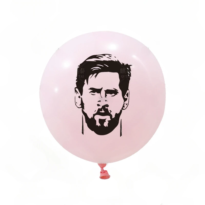 Decoración y decoración de fiesta de cumpleaños para niños, tema Messi, juego de globos de 12 pulgadas de grosor, boda, novia de halloween