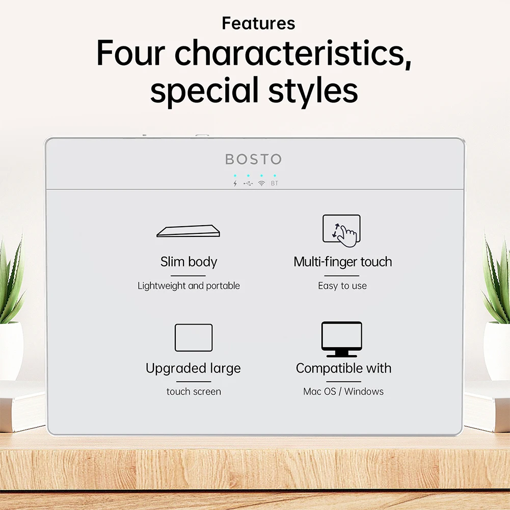 

Bluetooth-Compatible Touchpad High Precision Haptic Feedback USB Touchpad Mouse Ergonomic Trackpad Mouse for Desktop Laptop User