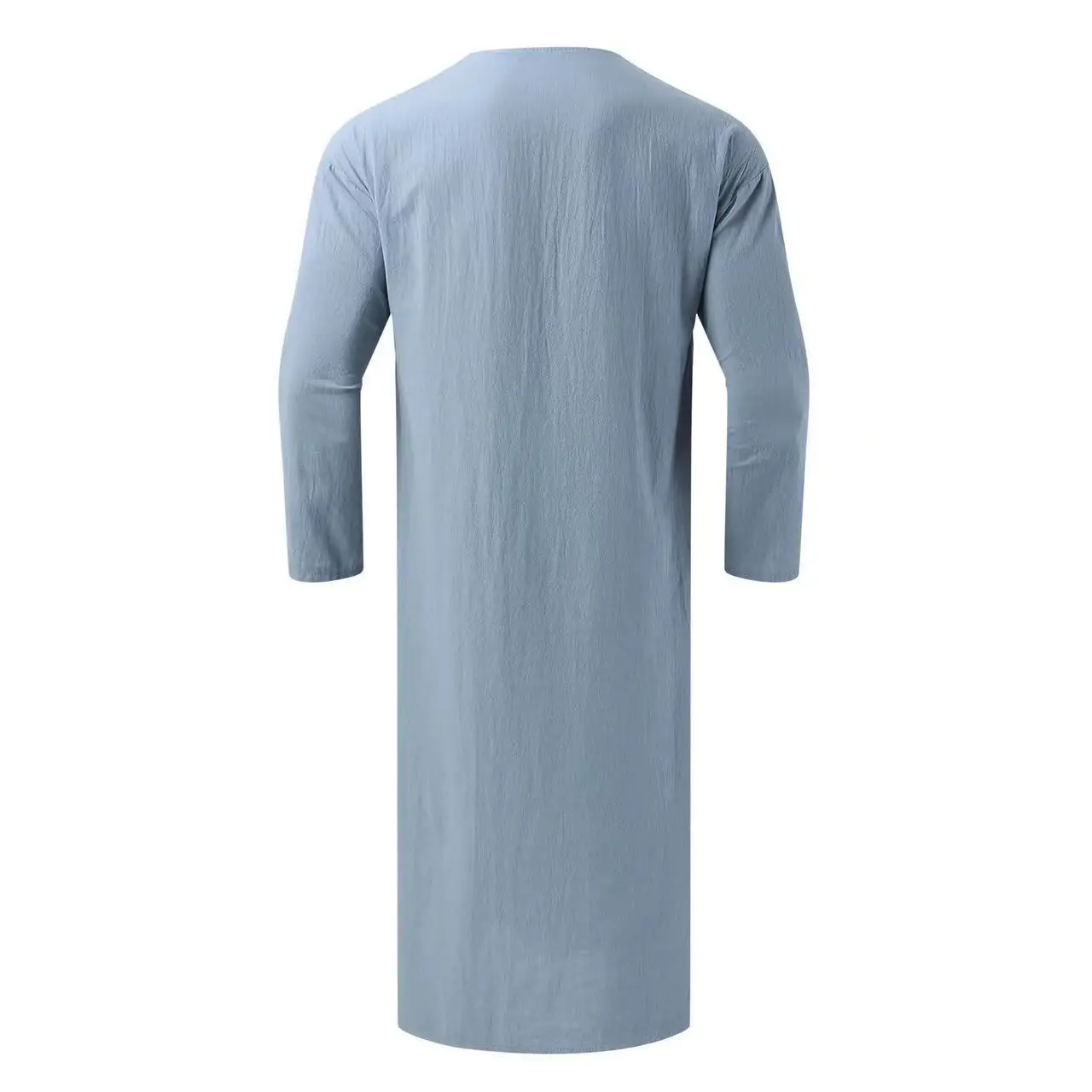 Men\'s Muslim Clothing Long Sleeve Solid Color Jubba Thobe Kaftan for Men Abaya Islamic Robe with Pockets Arabic Dress Oversize