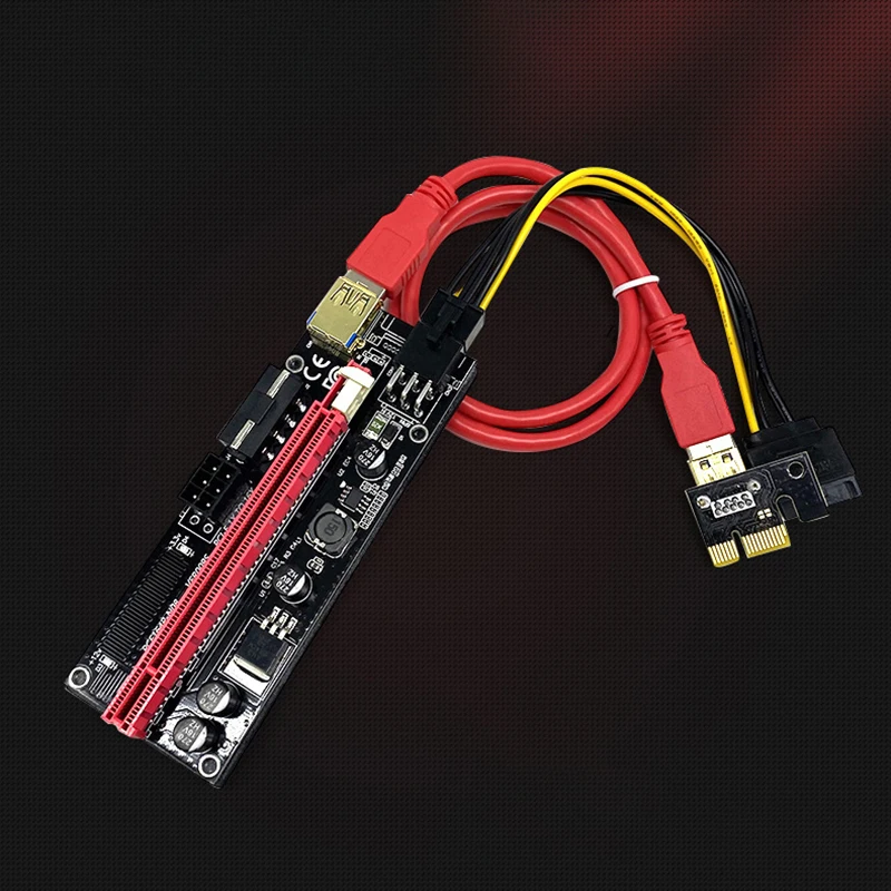Новейший VER009 USB 3.0 PCI-E Райзер VER 009S Экспресс 1X 4x 8x 16x Райзер адаптер карта с SATA 15-контактный до 6-контактного кабеля питания