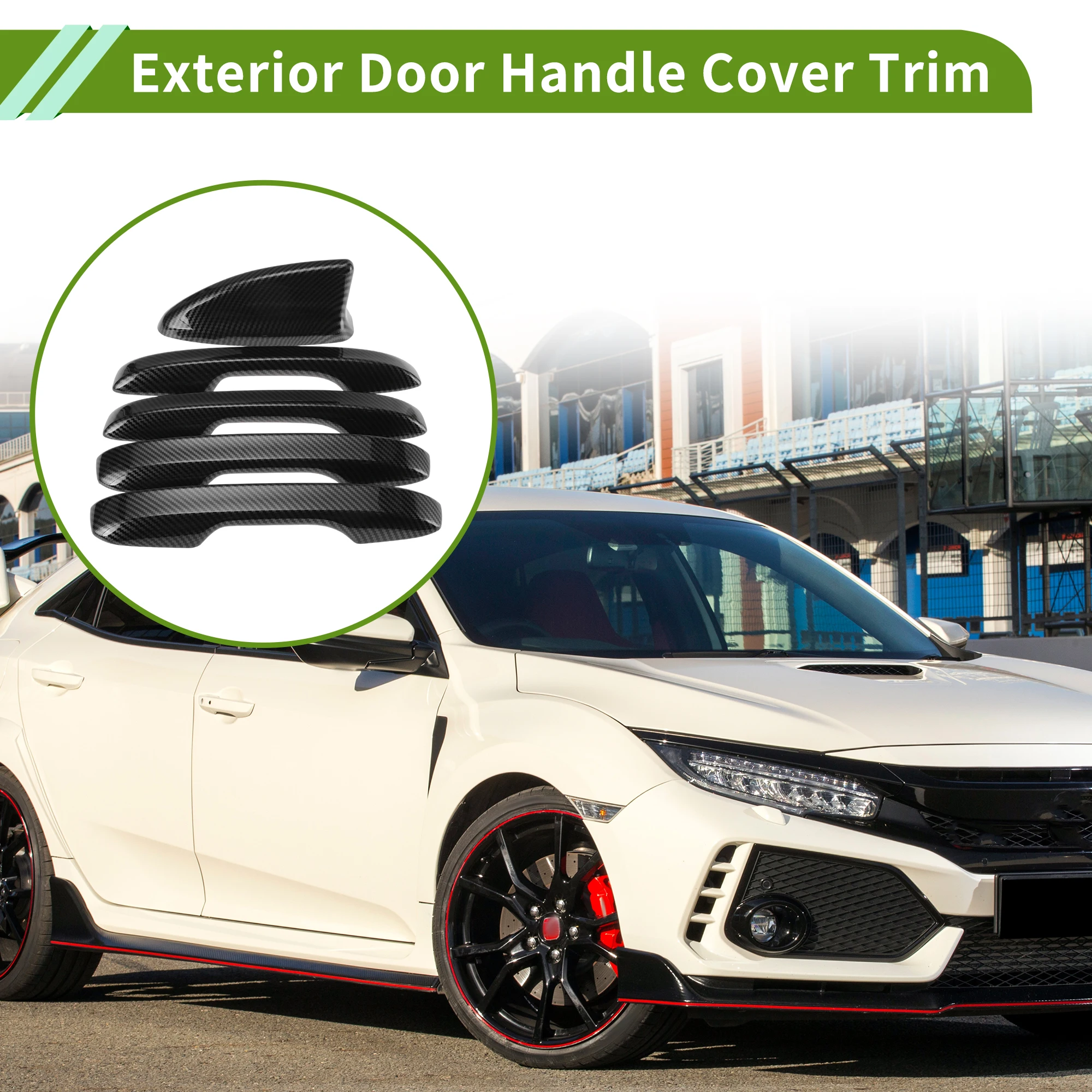 

UXCELL Exterior Door Handle Cover Trim 1 Set Door Handle Cover for Honda 11th Civic 2022-2026 Carbon Fiber Black