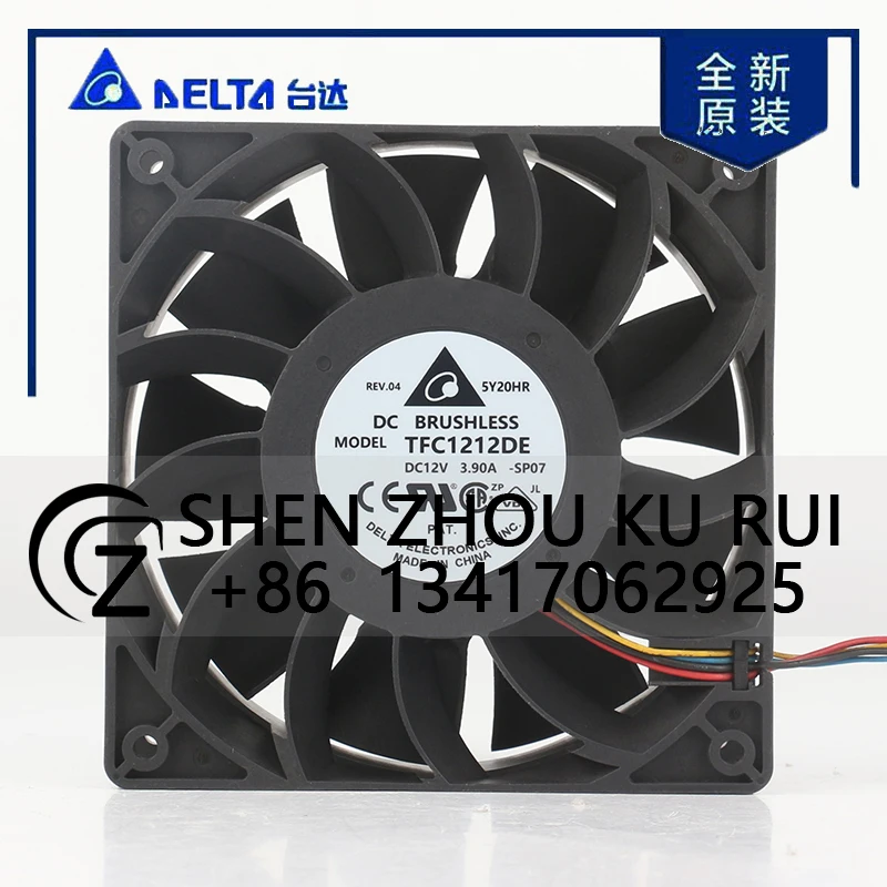 

Delta TFC1212DE 5V 24V 48V DC 12V 3.90A AC EC 12038 120x120x38MM 12CM High air volume Super Force Double ball server Cooling fan