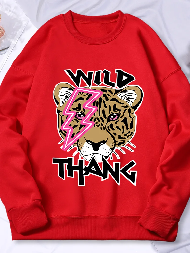 Wild Leopard Print Women\'S Sweatshirt Fashion Warm Fleece Hoody Casual Loose Comfortable Hoodies Autumn Oversized Clothes Female