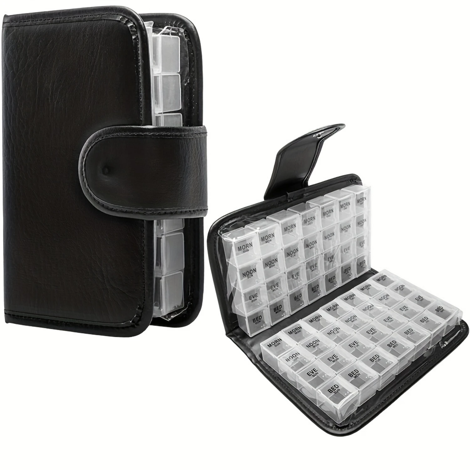 

1pc Pill Case 14 Days 56 Compartments Pill Box/Pill Organizer Large Capacity Medicine Case For Travel Office
