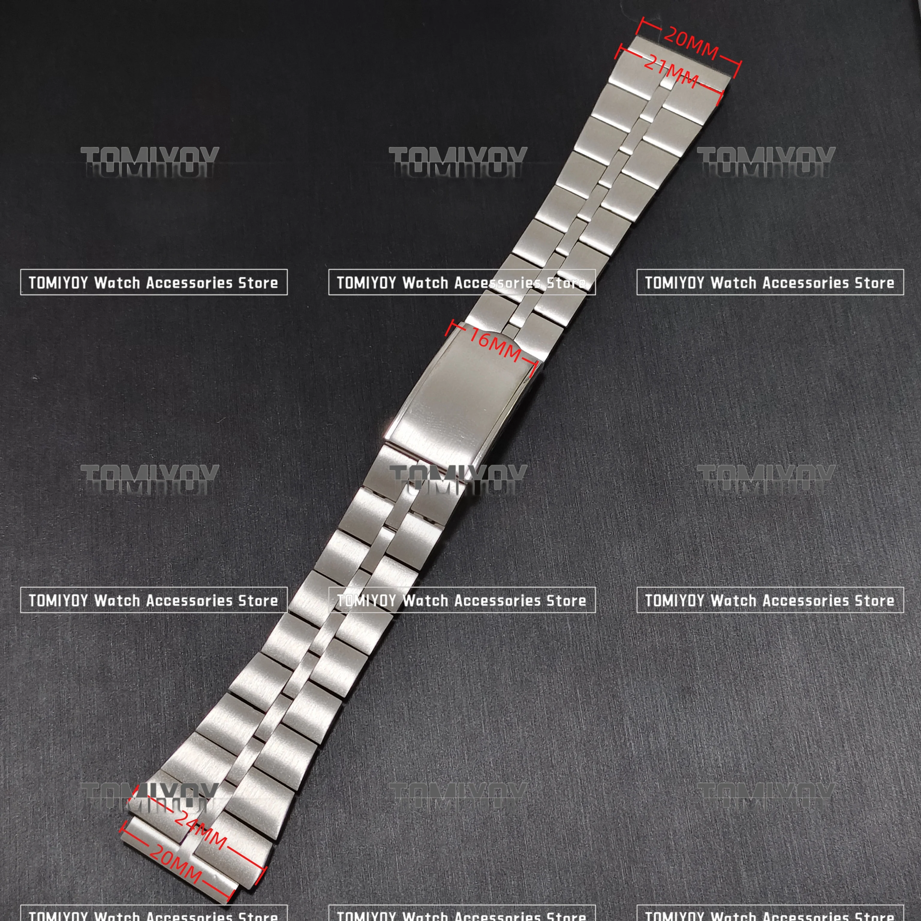 Correa de reloj de acero inoxidable para Seiko Z040S, correa de reloj plateada con textura cepillada y cierre de hebilla plegable, accesorios de