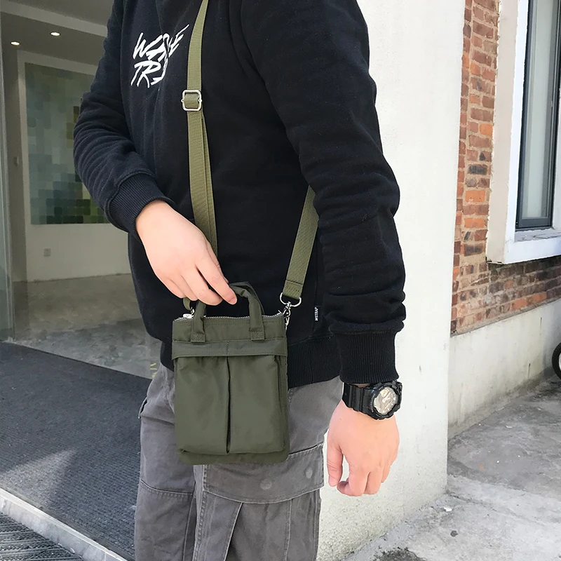 Petit sac banane imperméable pour hommes, sacs à bandoulière en nylon grillé, style japonais, sac initié durable, sac à bandoulière extérieur